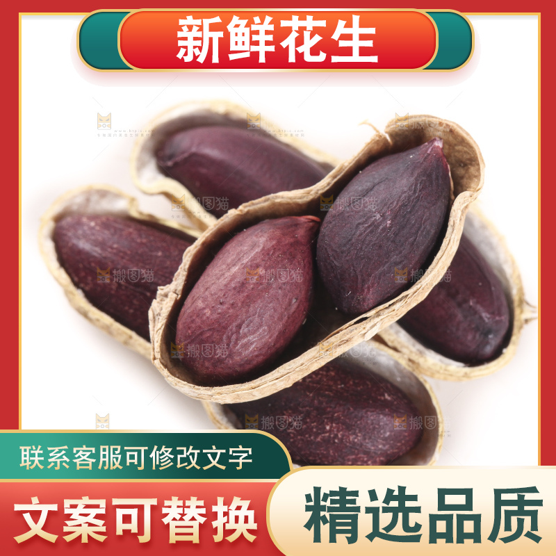 白底上的黑皮花生