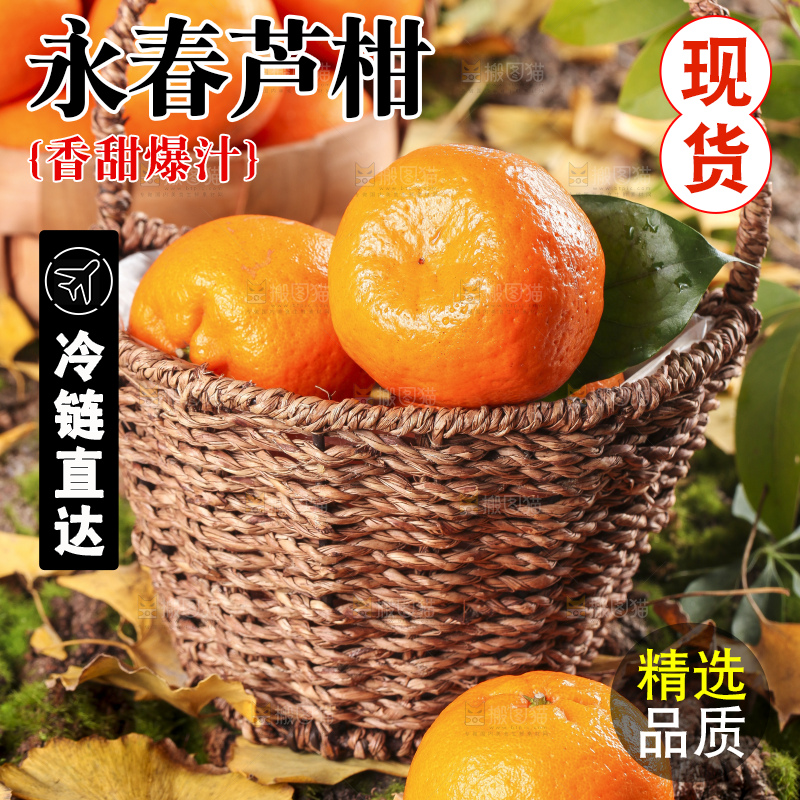 篮子里装着新鲜芦柑