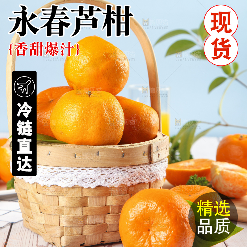 篮子里装着新鲜芦柑