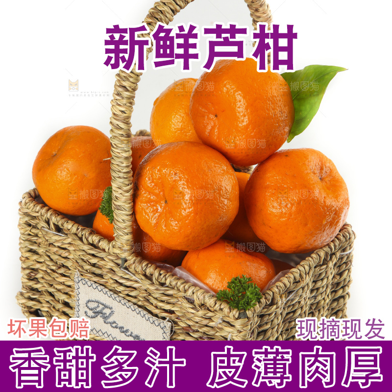 篮子里装着新鲜芦柑
