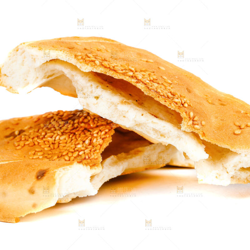 白底上放着烧饼