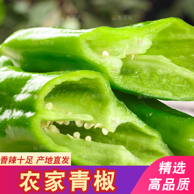 木板上摆放着湖北青椒