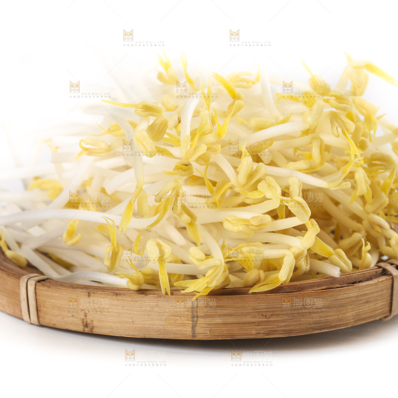 盘子里装着绿豆芽
