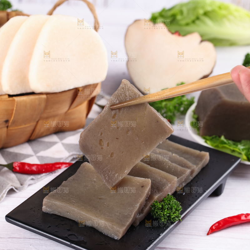 浅底上的手工魔芋豆腐
