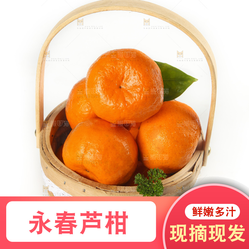 篮子里装着新鲜芦柑