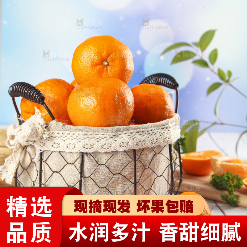 篮子里装着新鲜芦柑