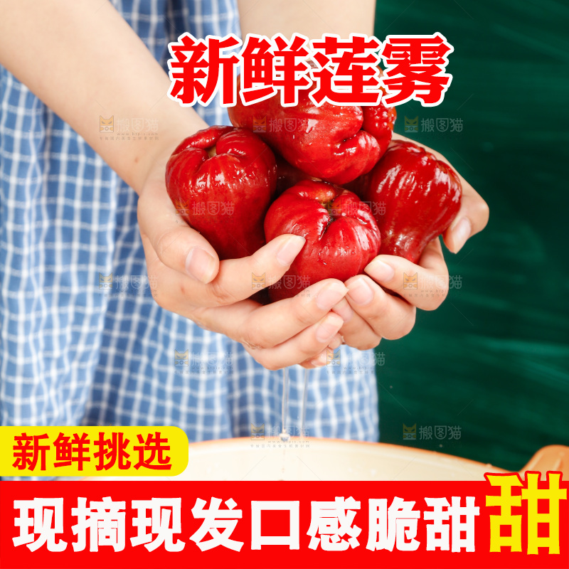 手拿新鲜莲雾