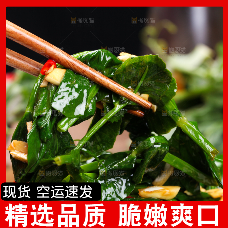 筷子上夹着炒豌豆苗