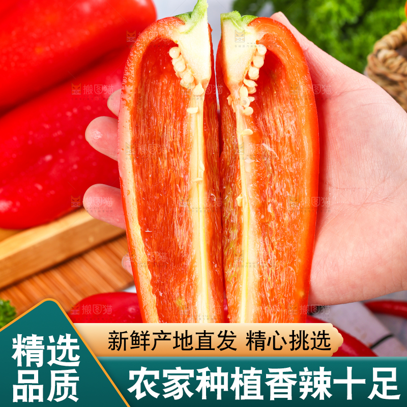 白格子底上的大红辣椒