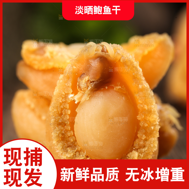木底上的北海鲍鱼干