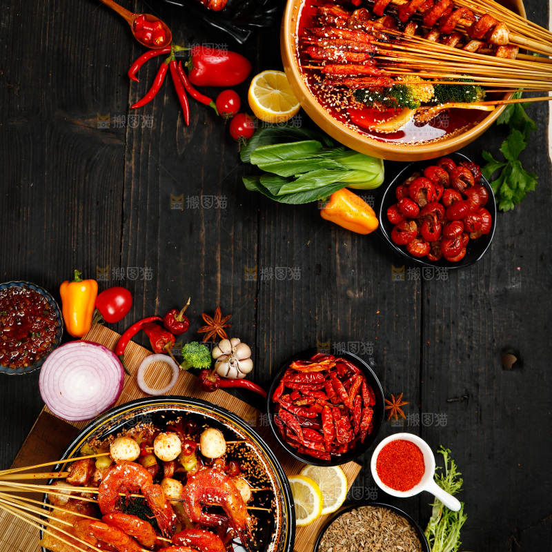 麻辣串背景纹理