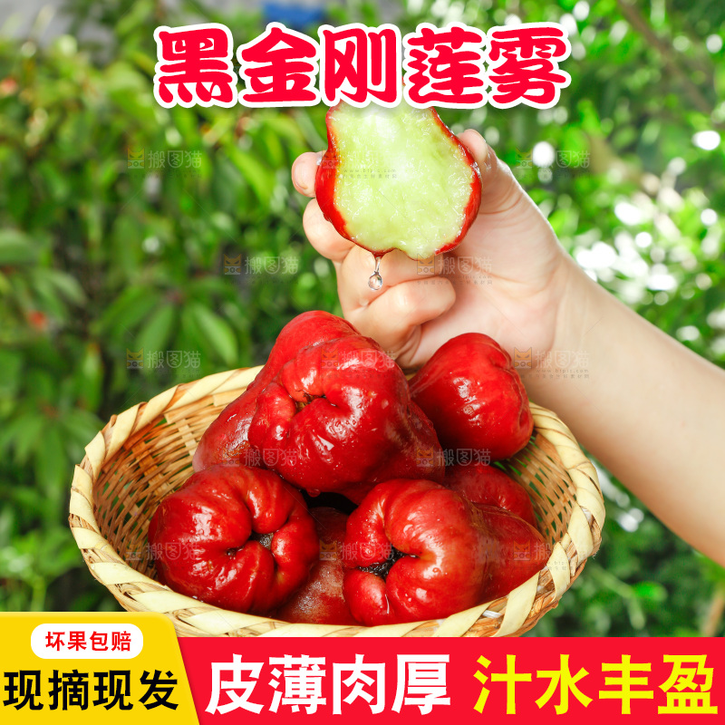 手拿一筐新鲜莲雾