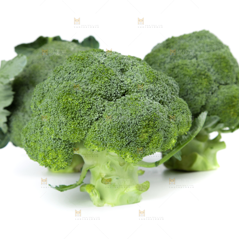 白底上的花椰菜