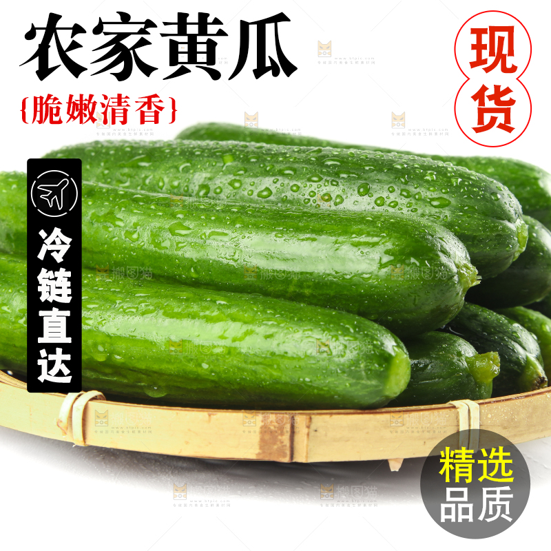 篮子里装着水果小黄瓜