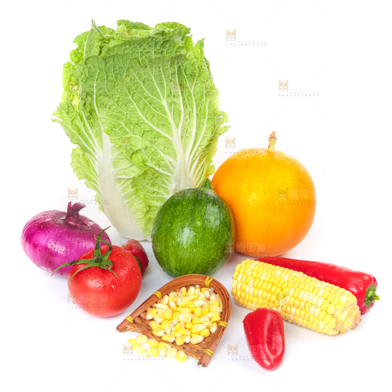 白底上的蔬菜组合