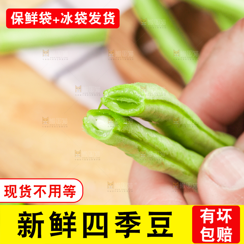 手里拿着云南新鲜四季豆