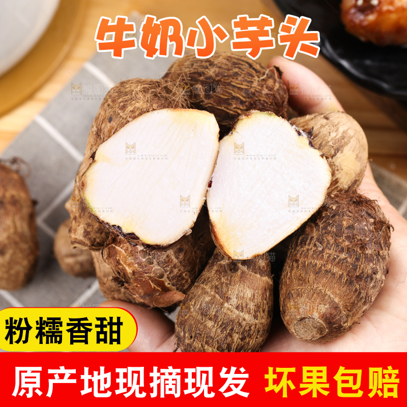 手里拿着新鲜小芋头