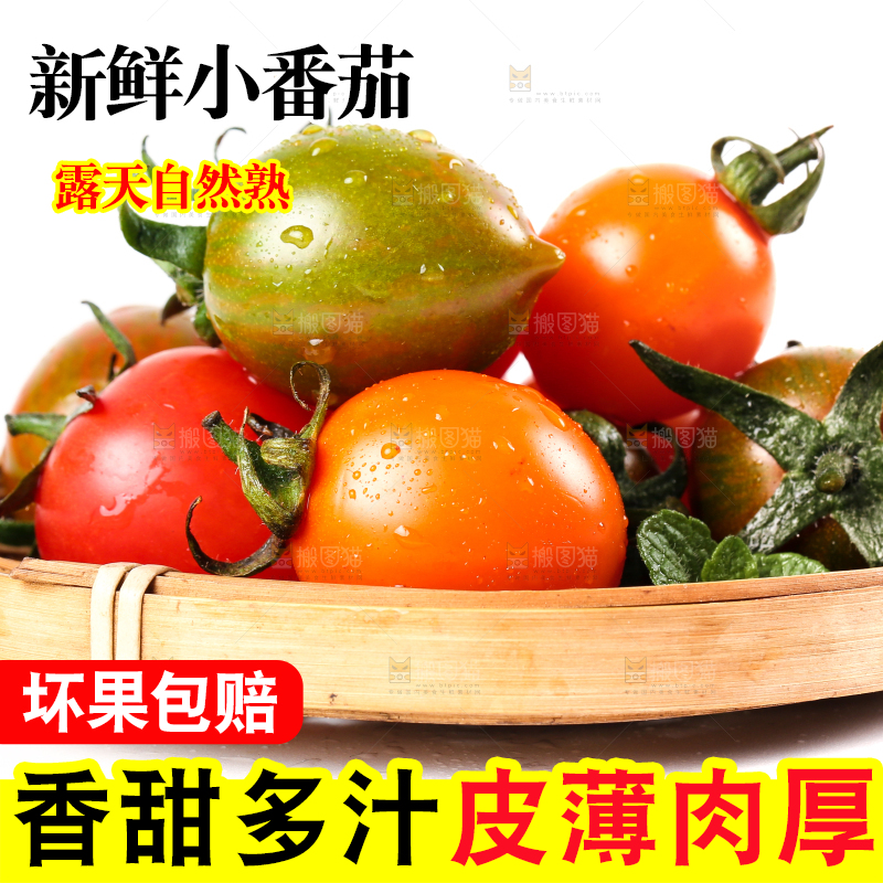 白底上放着一盘混合圣女果