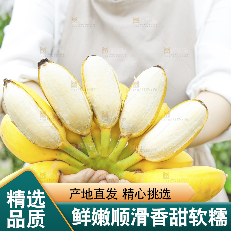 手拿剥皮的海南苹果蕉