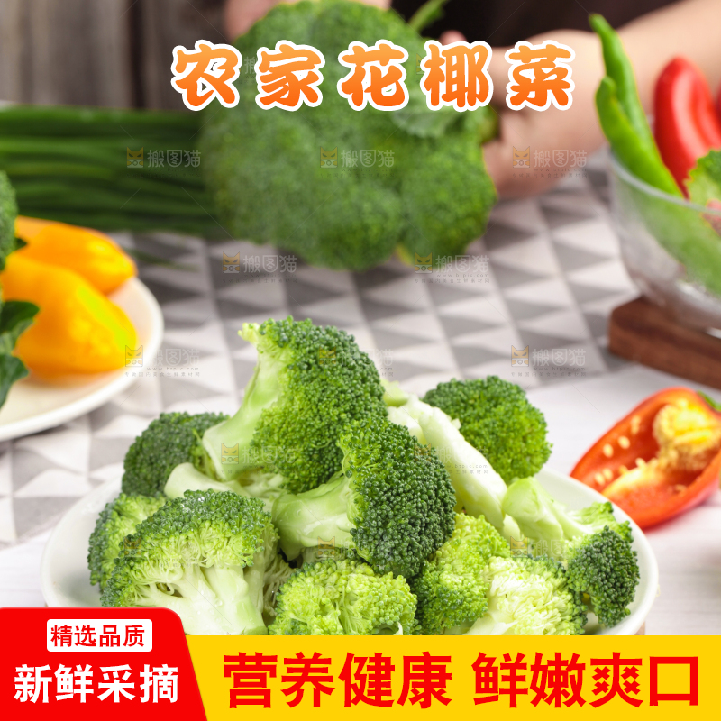 一盘西兰花放在浅底上
