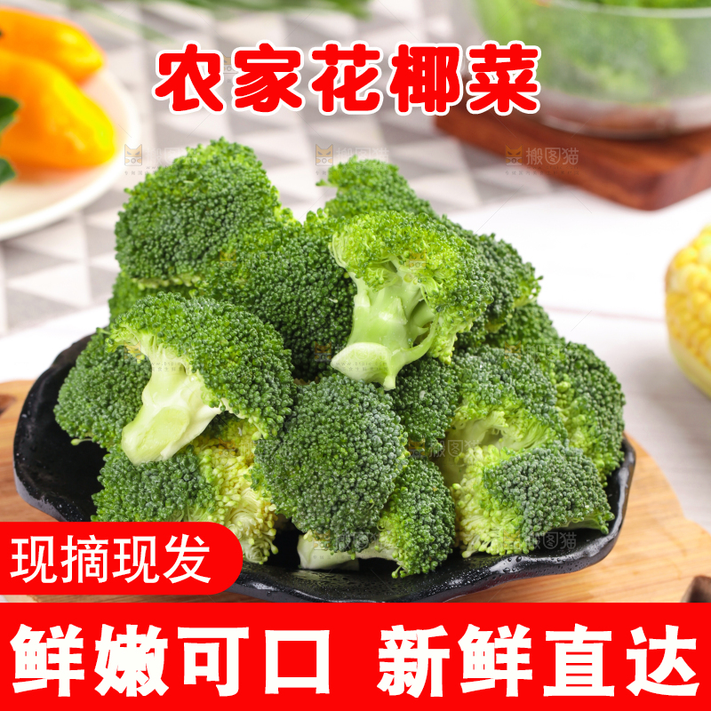 一盘西兰花放在浅底上