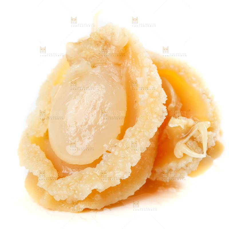 白底上的黄金鲍鱼干