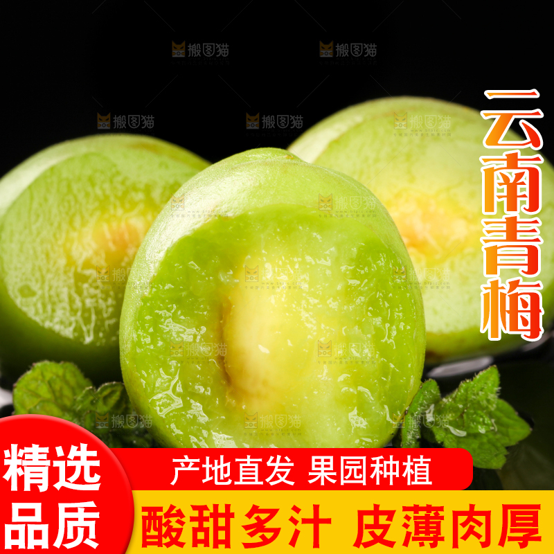 黑底上放着云南大理青梅