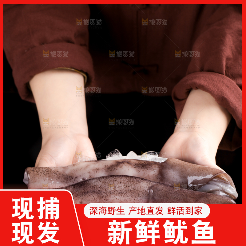 盘子里装着鱿鱼筒