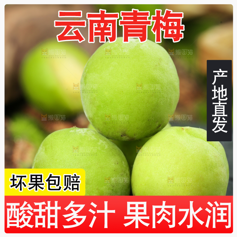 黑石板上放着野生青梅果