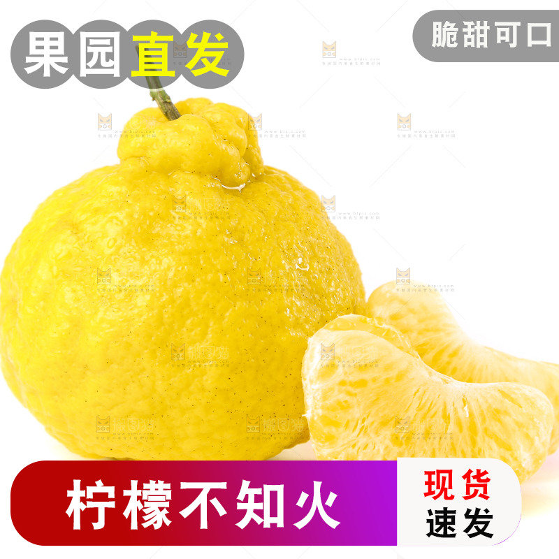 白底上放着四川柠檬不知火