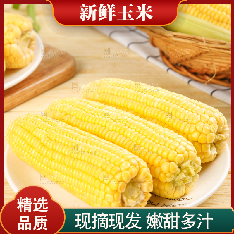 盘子里装着东北玉米