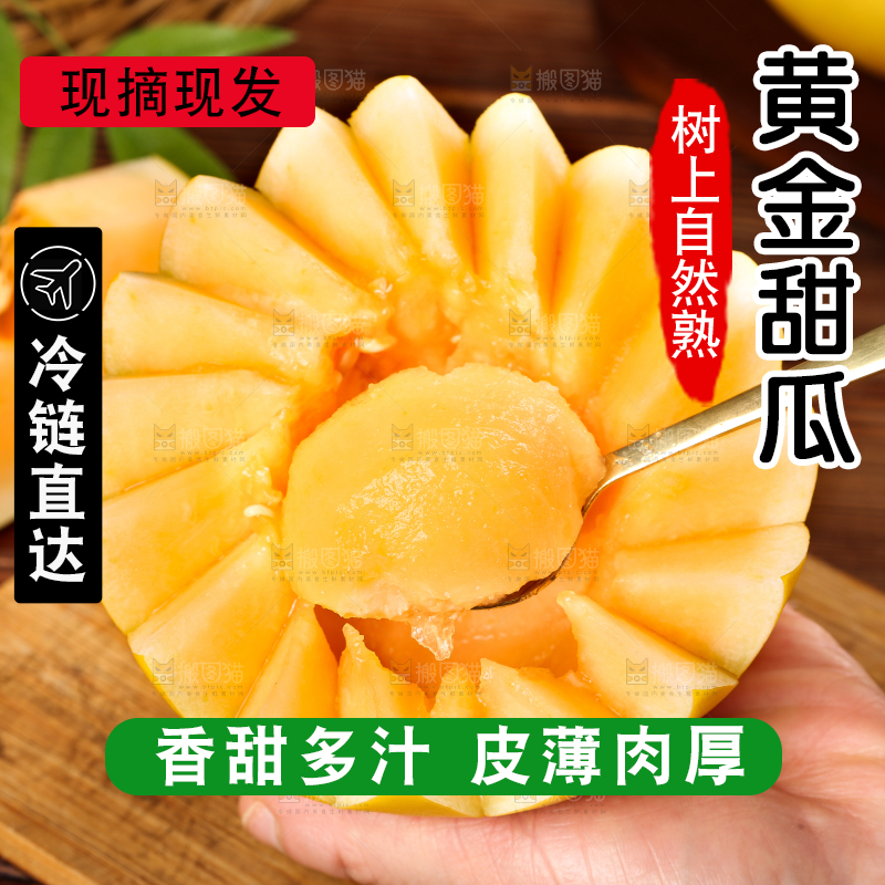 手拿切开的黄河蜜瓜