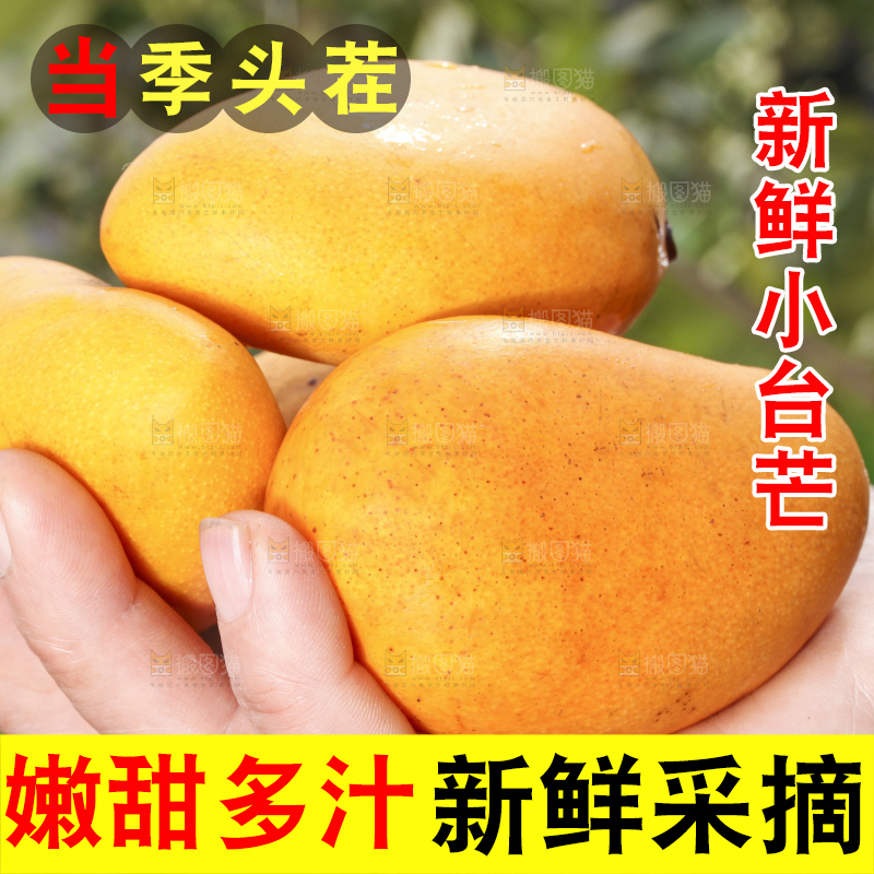 手拿切开的迷你小台芒