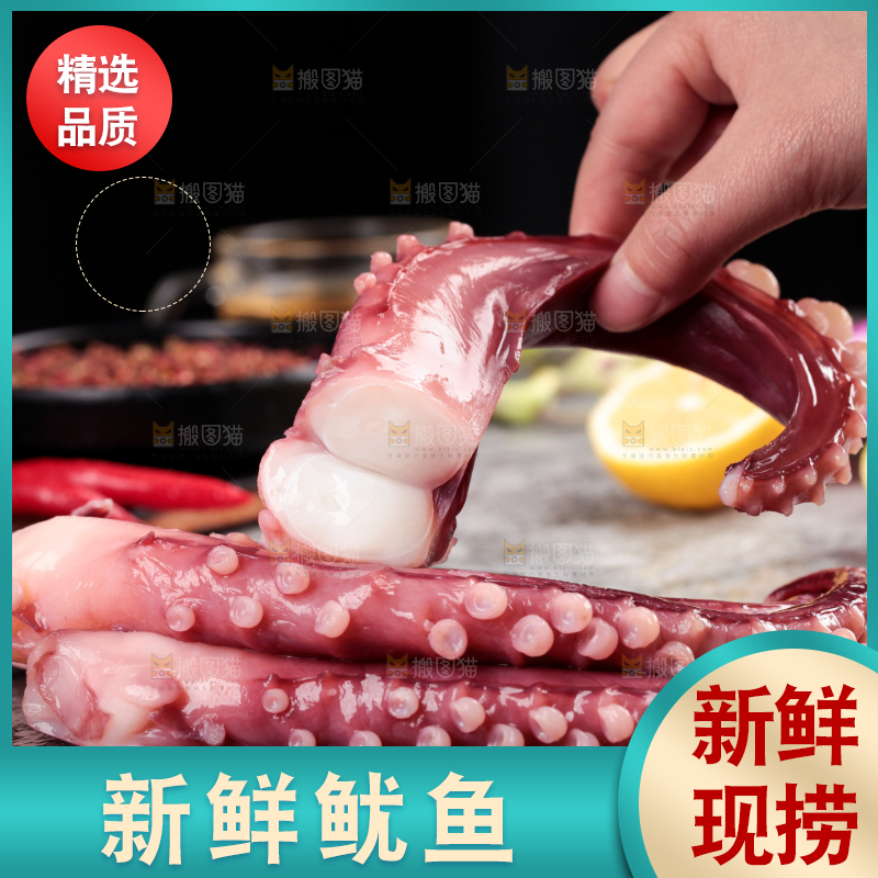 手里拿着鱿鱼筒