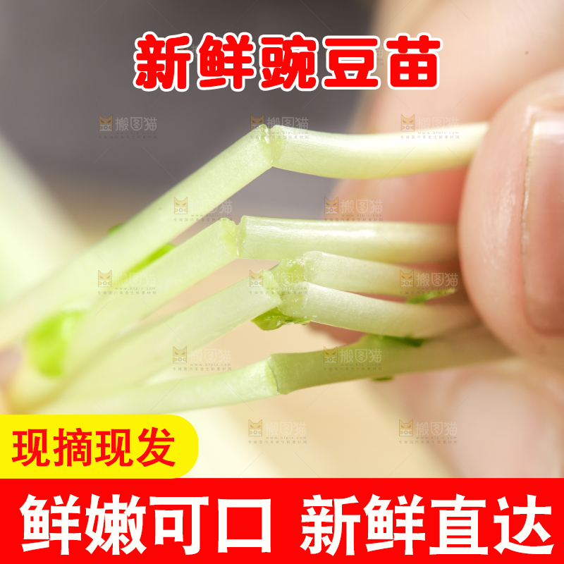 木板上放着豆苗菜