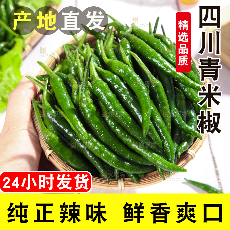 手拿一筐青辣椒