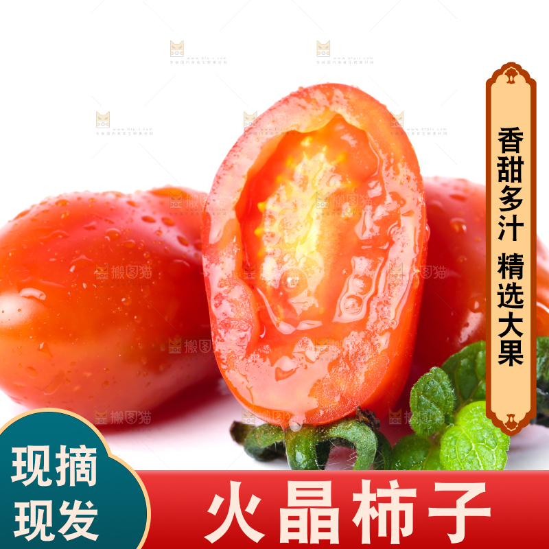 白底上摆放着丹东409小柿子