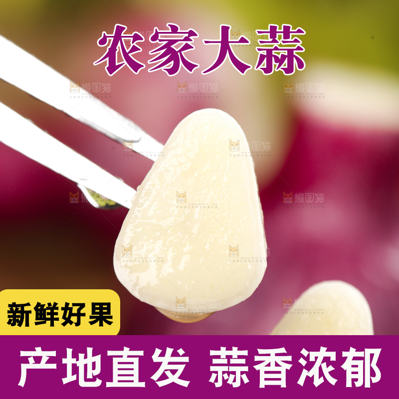 叉子上叉着蒜瓣