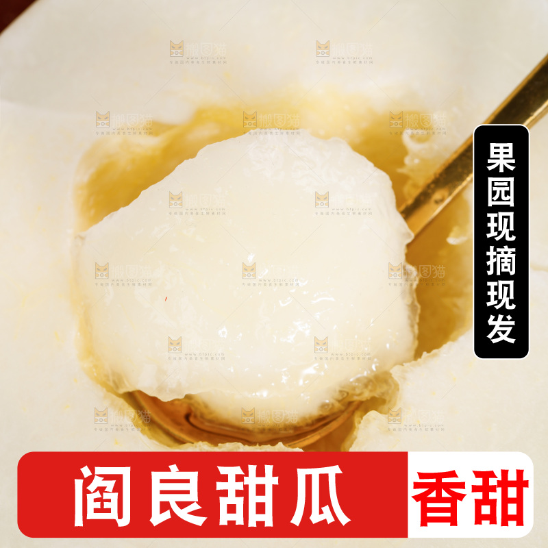 勺子里的阎良甜瓜果肉