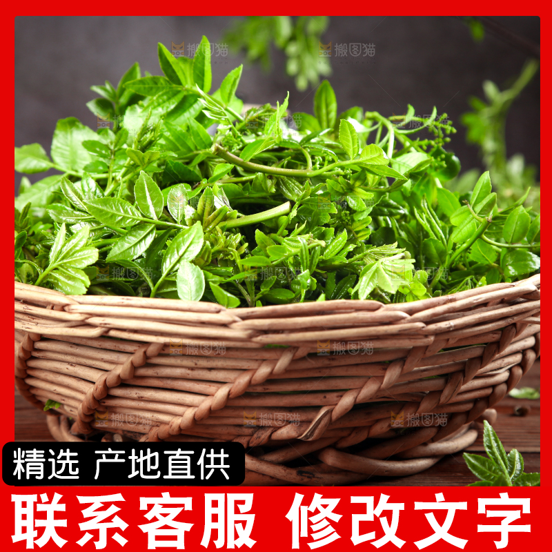 木底上放着一筐花椒芽苗
