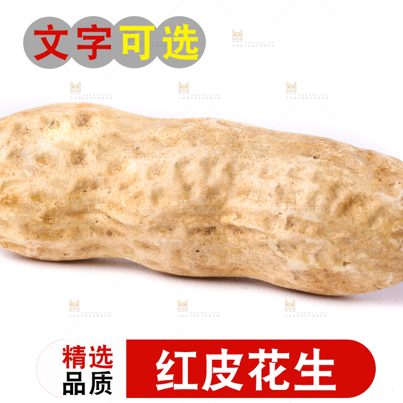 白底上放着东北红皮花生