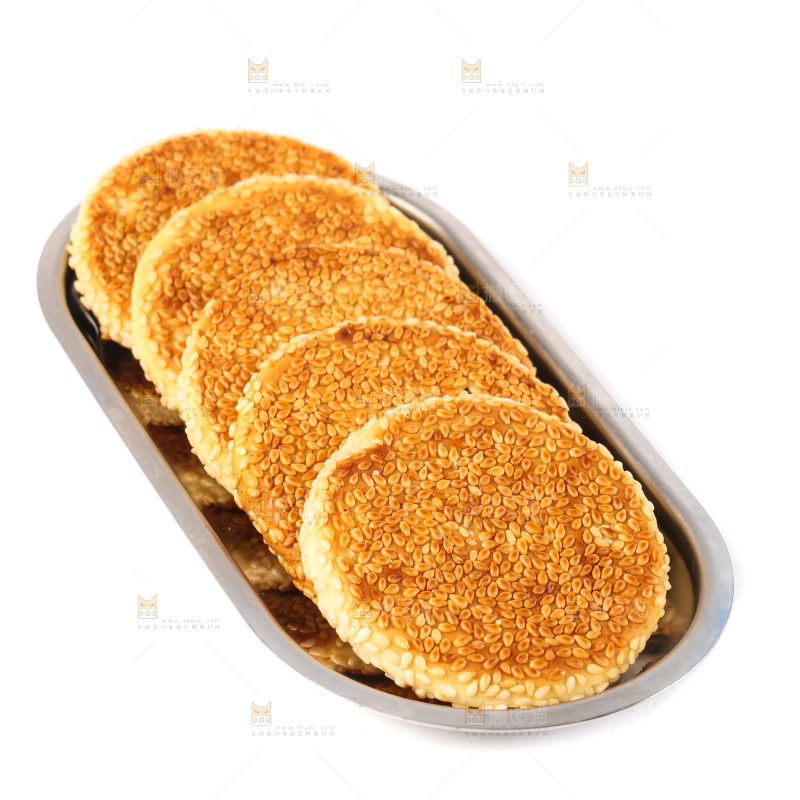 盘子里的芝麻饼