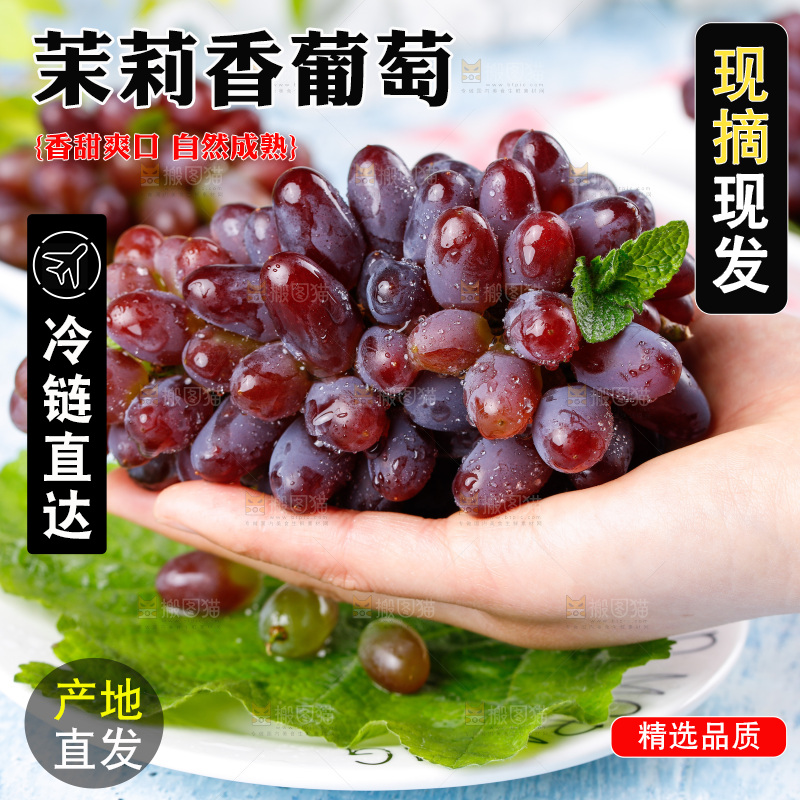 手里拿着无籽葡萄