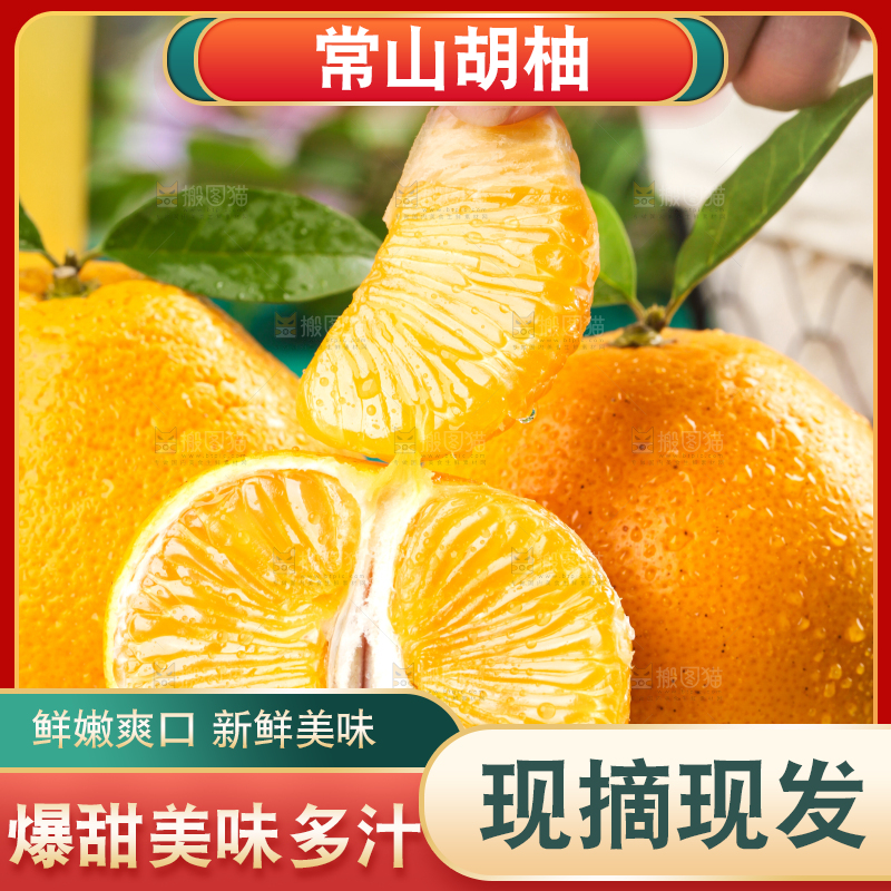 手里拿着新鲜胡柚