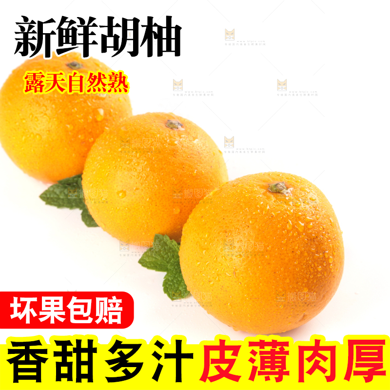 白底上放着小柚子