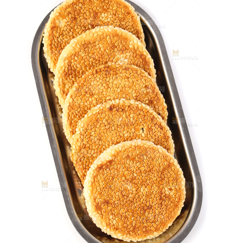 盘子里的芝麻饼