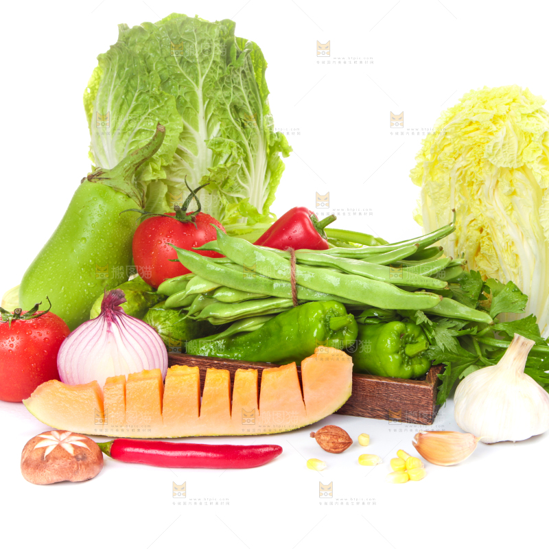 白底上的蔬菜纹理