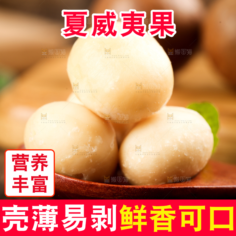 勺子里的夏威夷果果仁