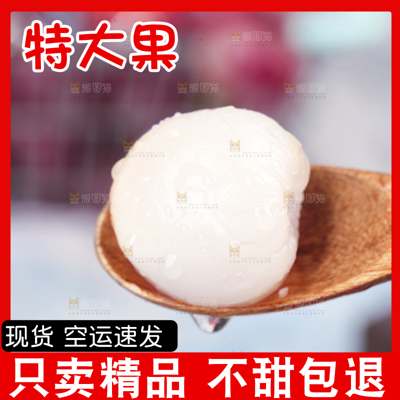 勺子里的荔枝果肉