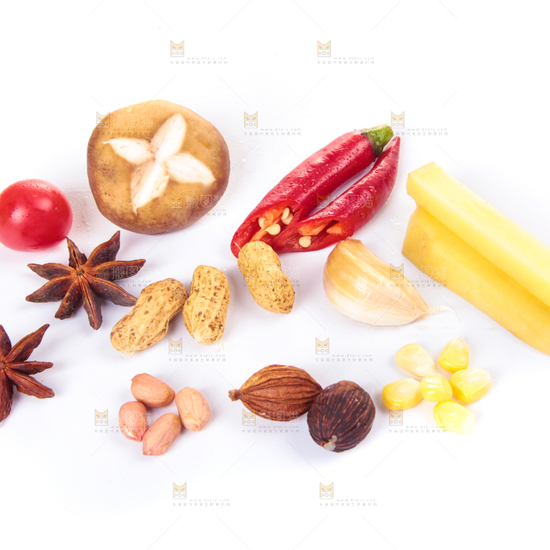 白底上的蔬菜纹理